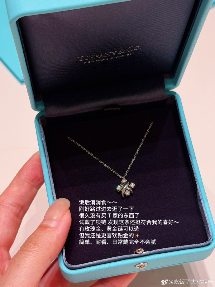 手中打开的深色首饰盒